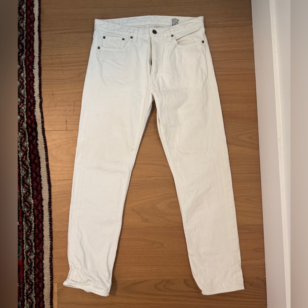 OrSlow Men's Straight White Jeans